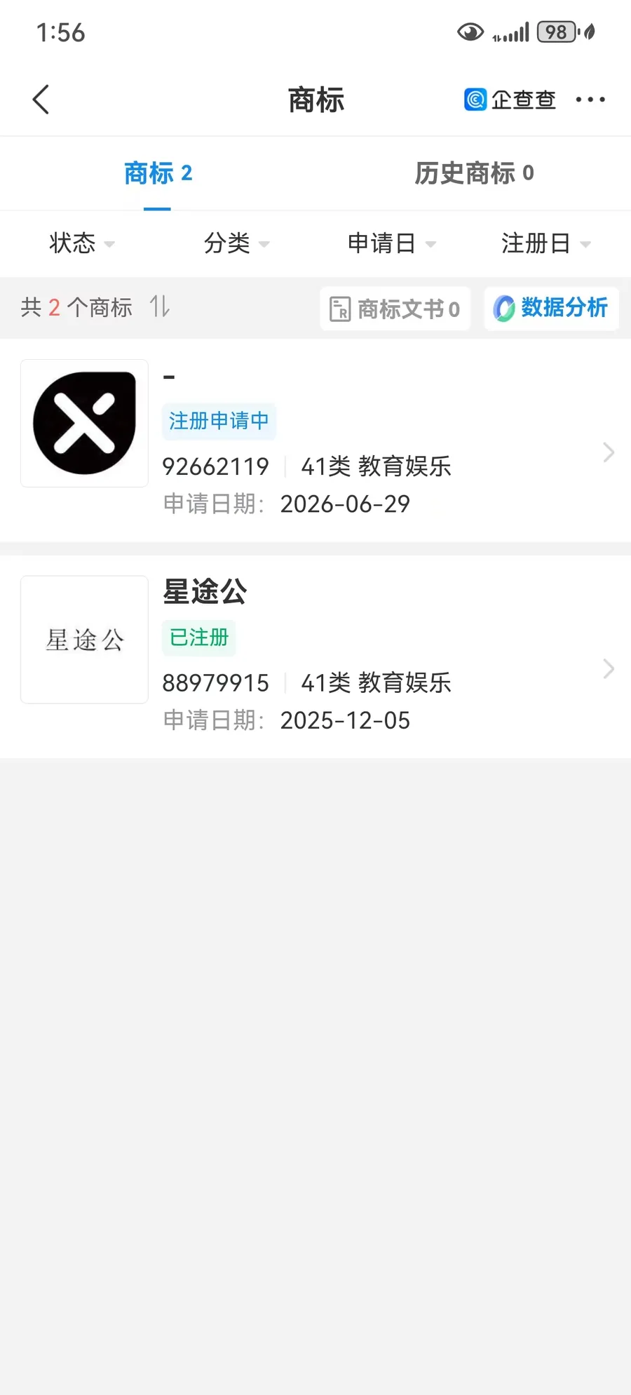 注册商标「星途公」第 41 类